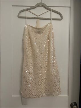 A&F Cream Sequin Mini Dress